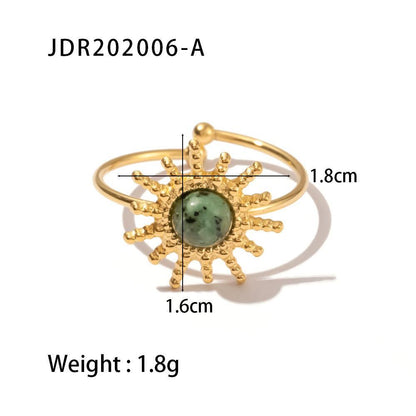 Retro Irregular Gems Do Not Fade Stainless Steel Open Ring