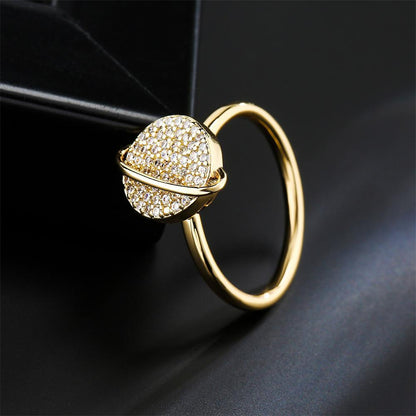 Planet Rotary Gold colour Ring Open Ring