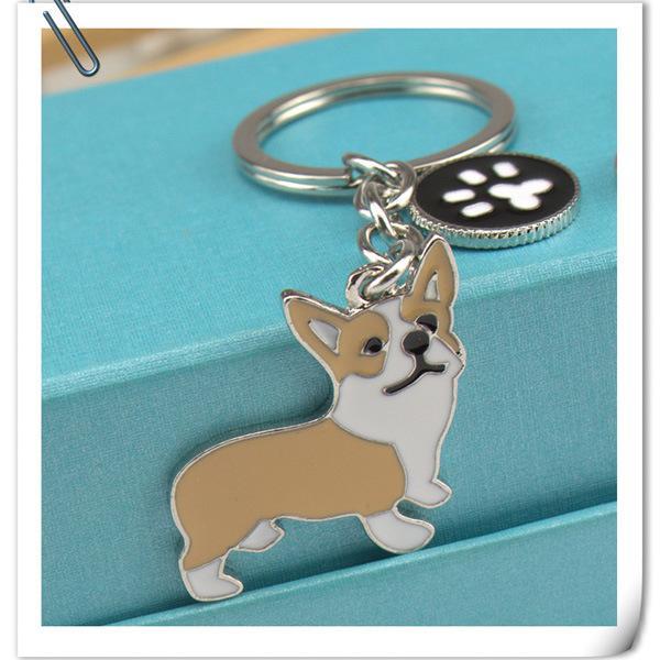 Multicolour Pet Dog Painted Zinc Alloy Keychain