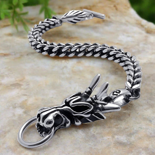 Retro Gothic Style Long Dragon Bracelet