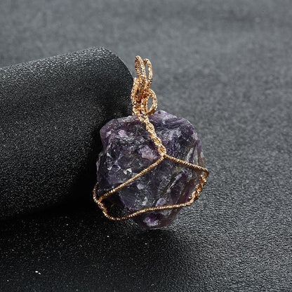 Natural Raw Irregular Stone Handmade Crystal Pendant