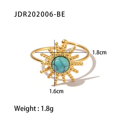 Retro Irregular Gems Do Not Fade Stainless Steel Open Ring