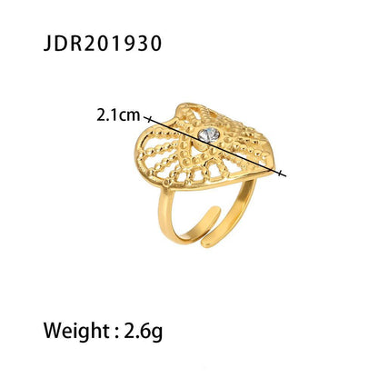 Retro Irregular Gems Do Not Fade Stainless Steel Open Ring