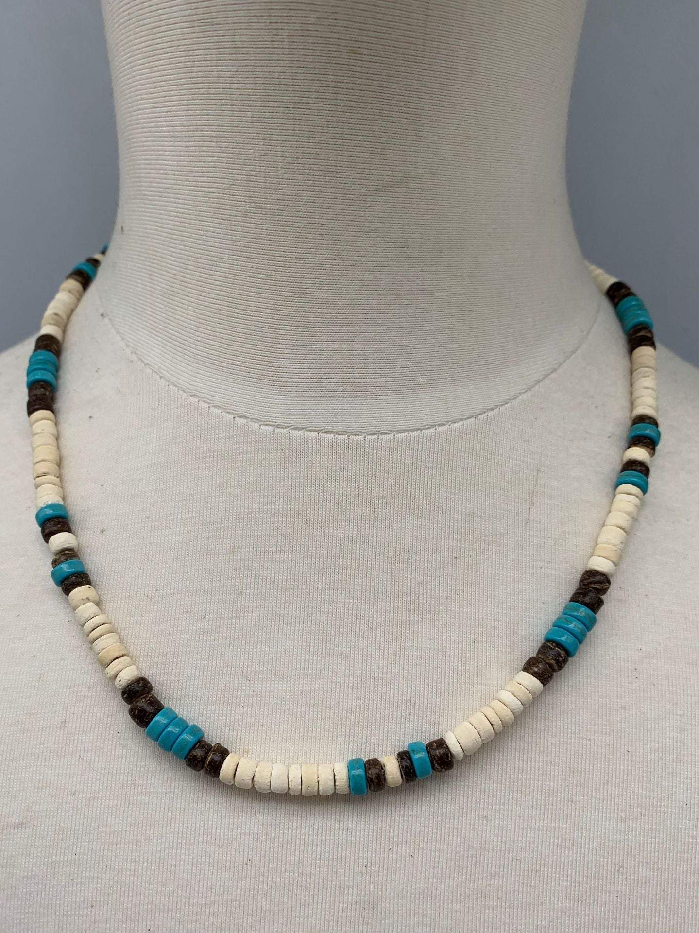 Bohemian Coconut Shell Turquoise Necklace