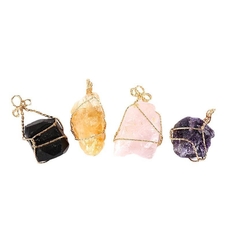 Natural Raw Irregular Stone Handmade Crystal Pendant