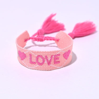 Bohemian Handmade Embroidery LOVE Letter Bracelet