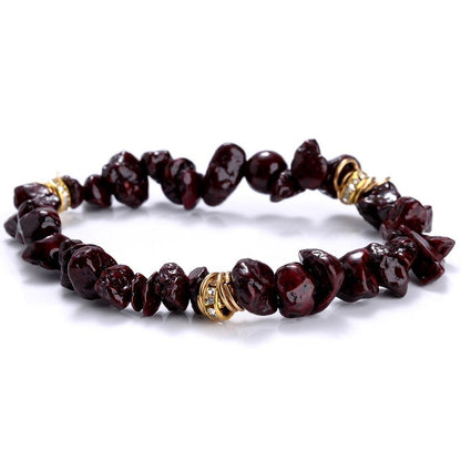 Irregular Natural Stone Crystal Beads Stretch Bracelet