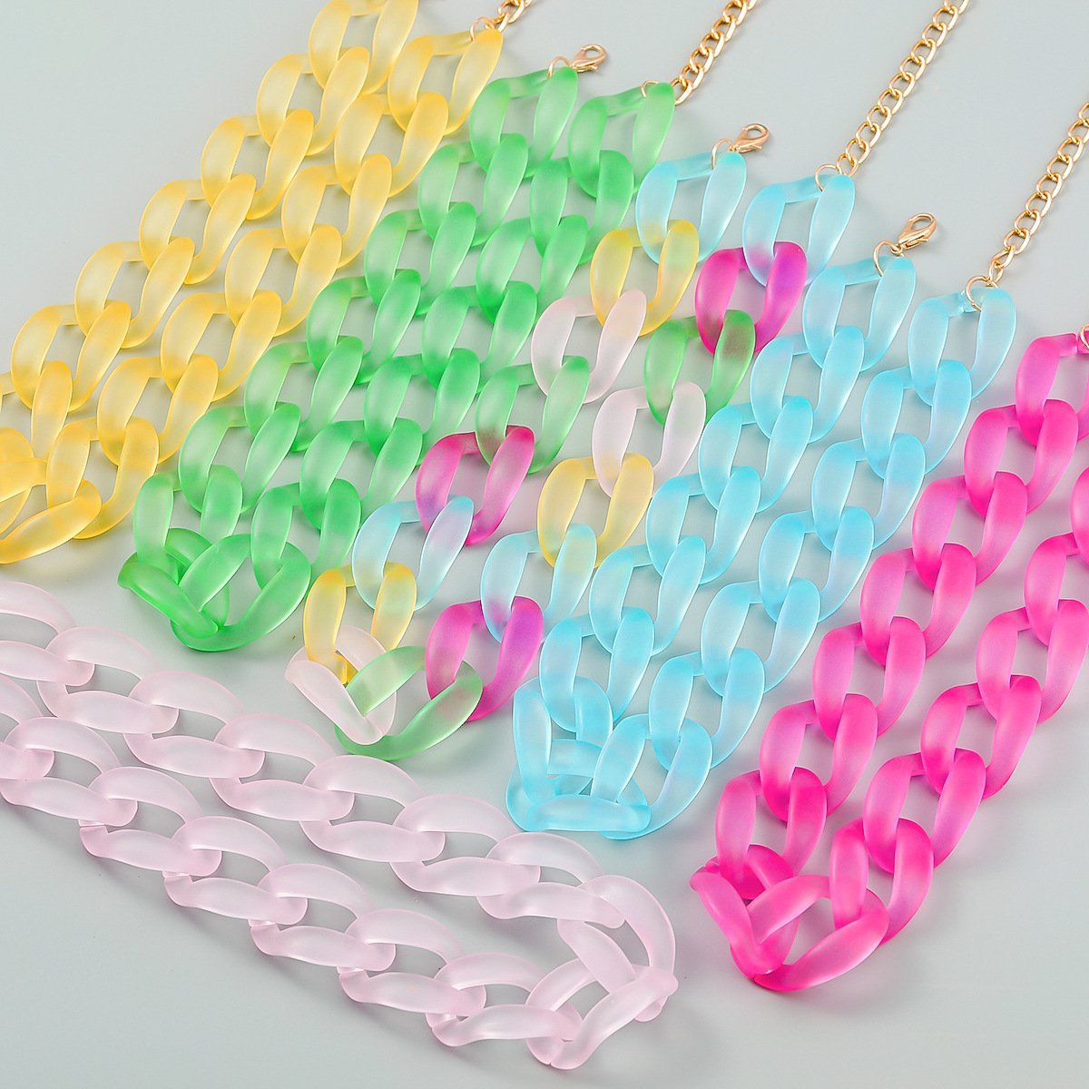 Women's Boho Multicolour Resin Clavicle Chain Necklace