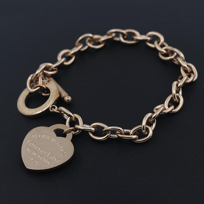 Heart Shape Titanium Steel Plating Bangle