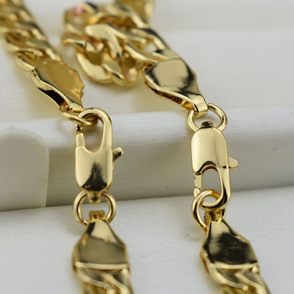 8 Pieces 6mm Gold Plated Necklaces