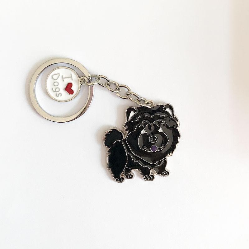 Pet Dog Painted Zinc Alloy Keychain