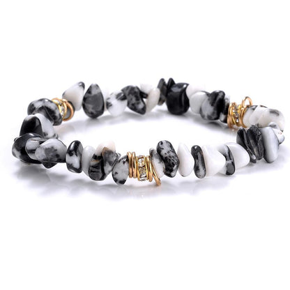 Irregular Natural Stone Crystal Beads Stretch Bracelet