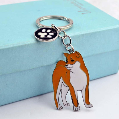 Multicolour Pet Dog Painted Zinc Alloy Keychain