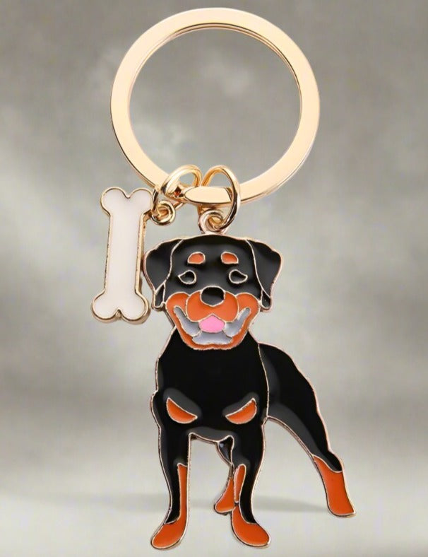 Pet Dog Painted Zinc Alloy Keychain