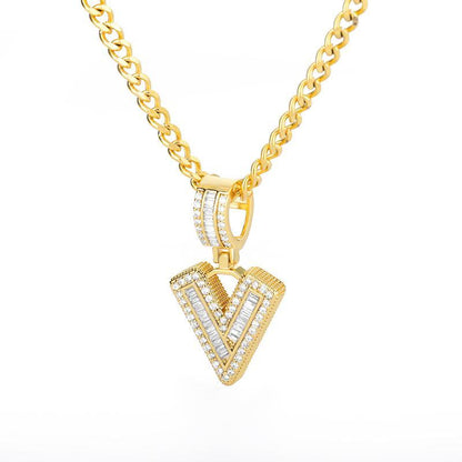 A-Z Iced Out Initial Zircon Letter Necklace