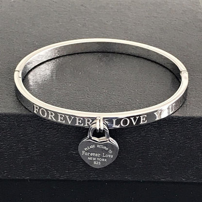 Heart Shape Titanium Steel Plating Bangle