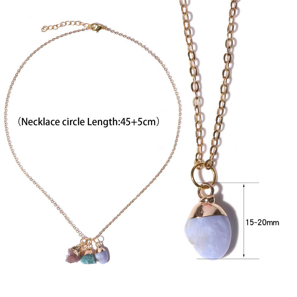 Irregular Mineral Stone Charm Necklace