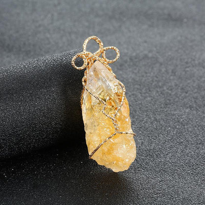 Natural Raw Irregular Stone Handmade Crystal Pendant