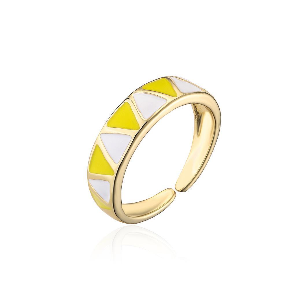 Personalized colour Oil Dripping Geometric Opening Ring