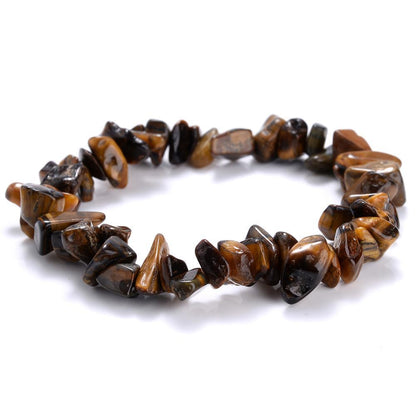 Irregular Natural Stone Crystal Beads Stretch Bracelet