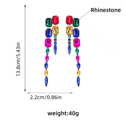Women's Fashion Pendant Multicolour Rhinestone Earrings