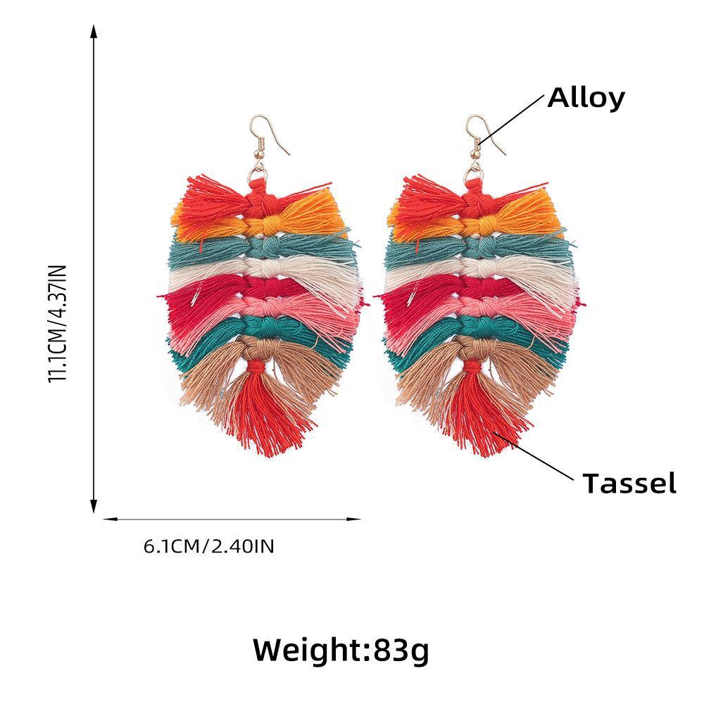 Women's Bohemian Hand Woven Color Matching Earrings
