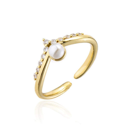 New Fashion Zircon Gold colour Geometric Open Ring