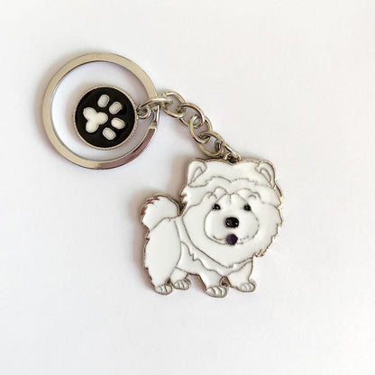 Pet Dog Painted Zinc Alloy Keychain