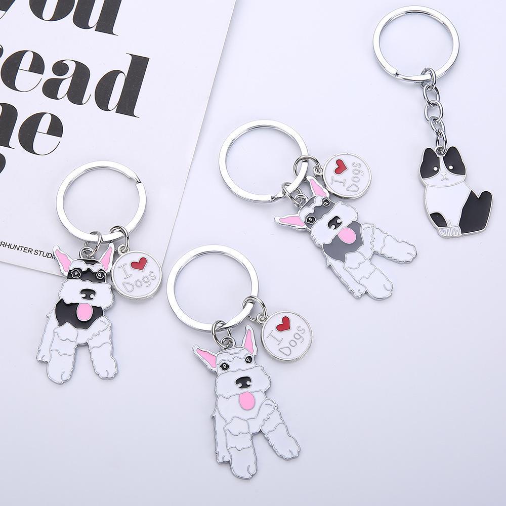 Pet Dog Painted Zinc Alloy Keychain