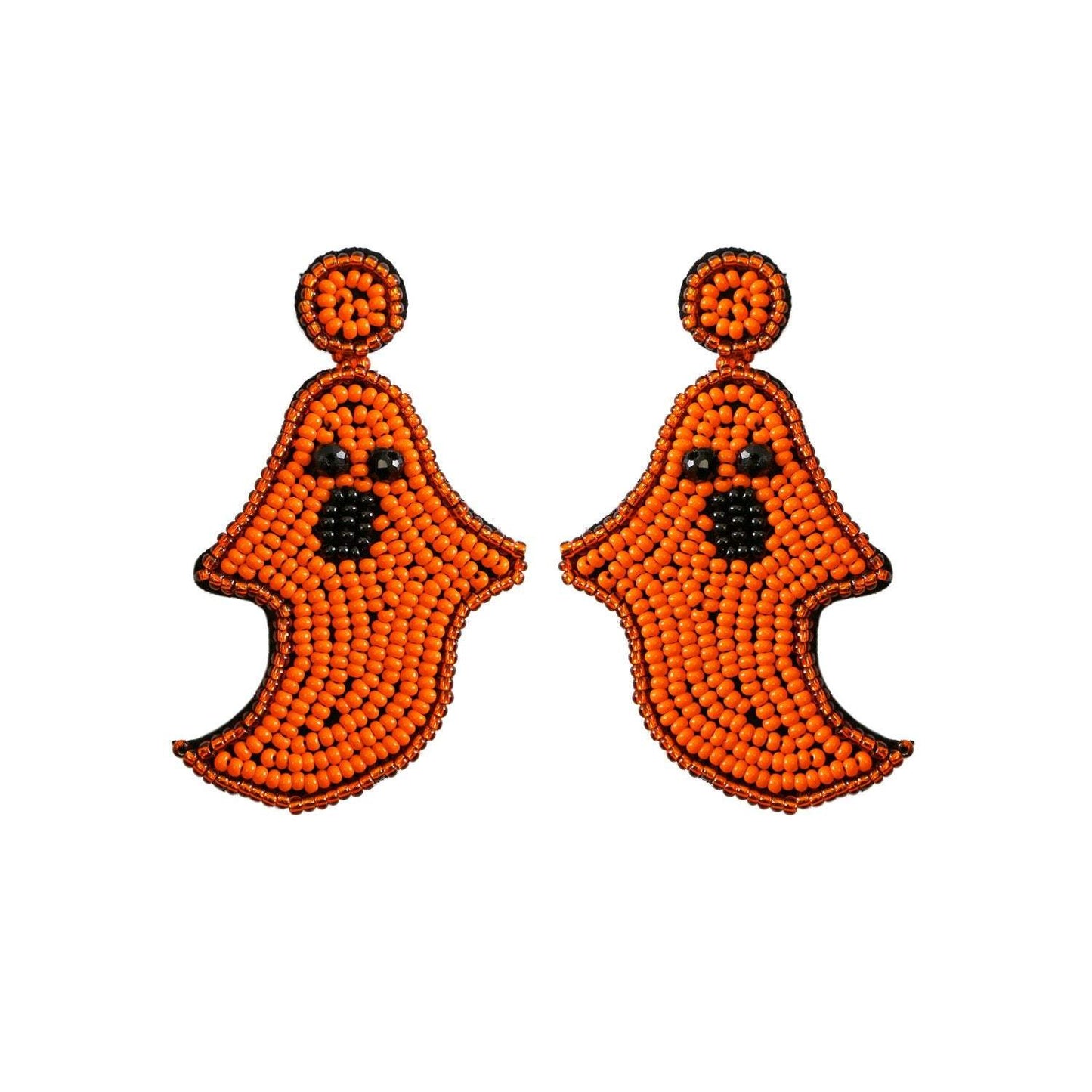 Handmade Woven Ghost Halloween Earrings