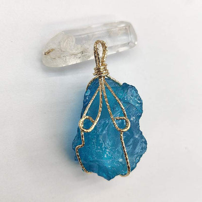 Natural Raw Irregular Stone Handmade Crystal Pendant