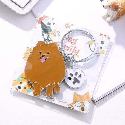 Pet Dog Painted Zinc Alloy Keychain