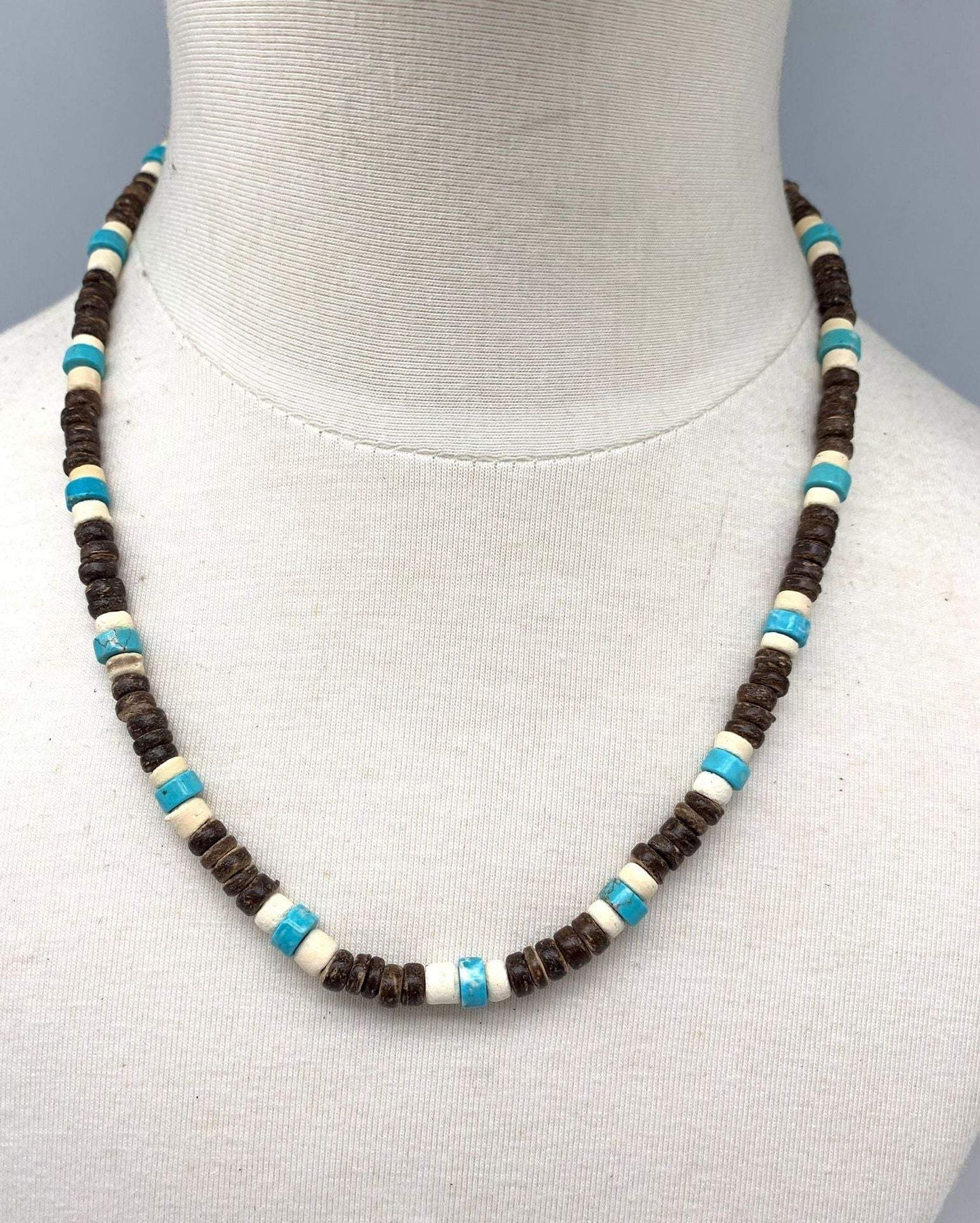 Bohemian Coconut Shell Turquoise Necklace